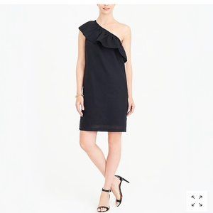 J. Crew Black off the shoulder Flutter Dress